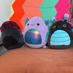 🖤💜🧸♥️Colorful Plush Toy Trio